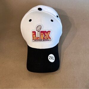 NWOT Super Bowl LIX White Black Caesars Sportsbook  Cap Hat 2XL 100% Cotton
